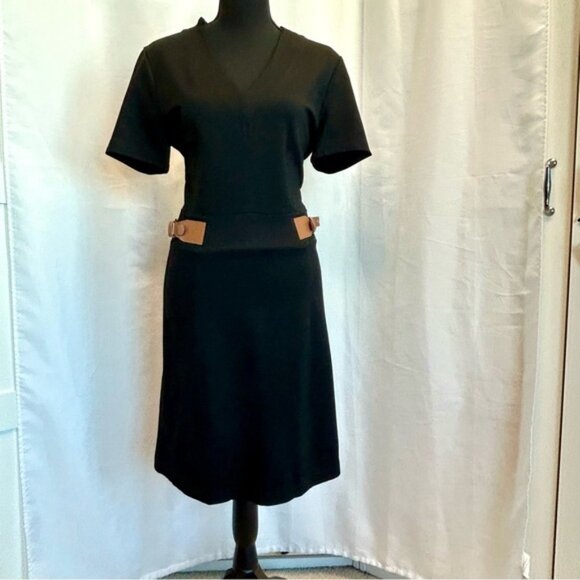 Ellen Tracy Black Belted Short Sleeve Fit & Flare Dress Sz S NWOT - Picture 2 of 15